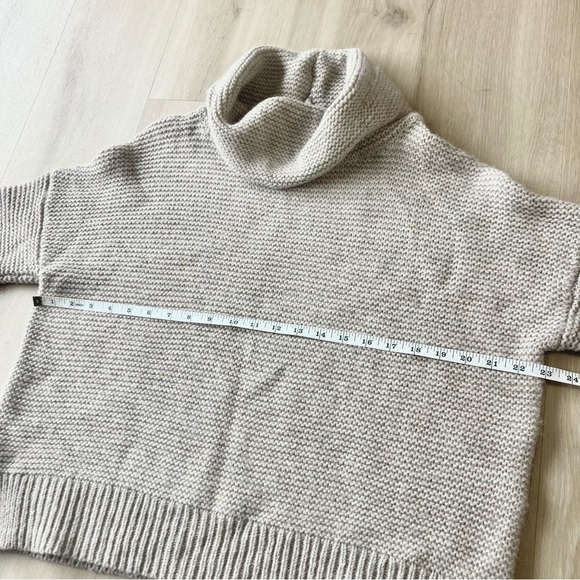 360Cashmere Wool Alpaca Blend Turtleneck Neutral Pullover Knit Sweater size S - Picture 3 of 8